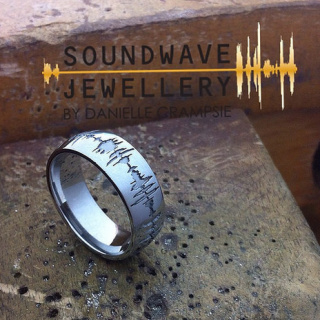 Stainless Steel Custom Soundwave Ring